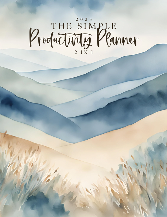 The Simple Productivity Planner 2025 2 in 1 (Calendar, Appointment Tracking, Habit Tracking, Health/Fitness Tracking, Budgeting, and more!) Men and Women